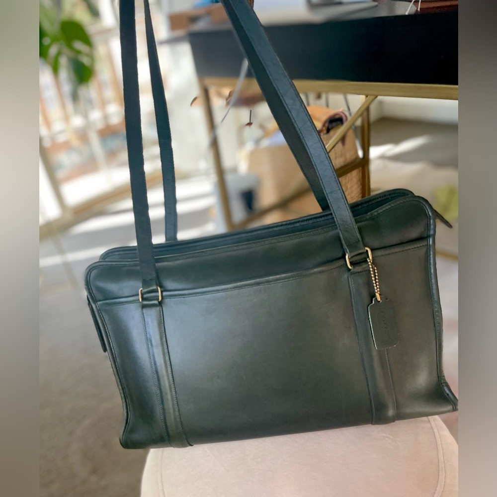 Coach RARE Pine Green Vintage Shoulder Brief - excellent condition